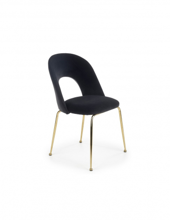 Scaune living - Scaun living HM K385 negru cu picioare metalice aurii