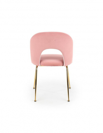 Scaun living HM K385 roz catifea cu picioare metalice aurii [1]