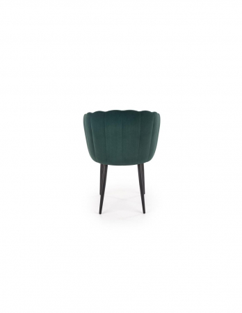 Scaun de living HM k386, catifea verde, design scoică [8]