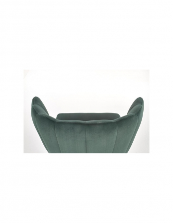 Scaun de living HM k386, catifea verde, design scoică [2]