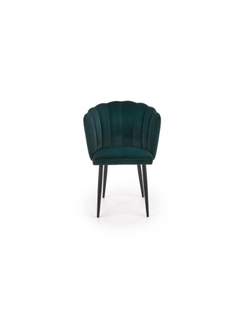 Scaun de living HM k386, catifea verde, design scoică [5]