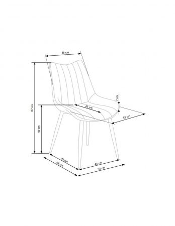 Scaun living HM K388 gri cu picioare metalice negre [6]
