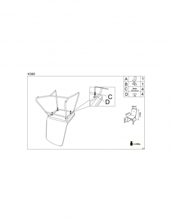 Scaun living crem HM K390 cu picioare metalice cupru [7]