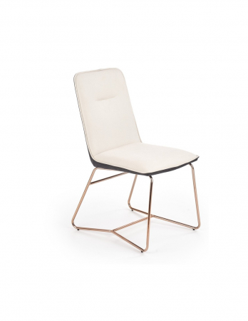 Scaune living - Scaun living crem HM K390 cu picioare metalice cupru