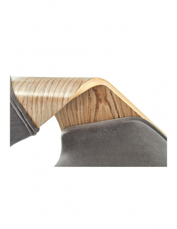 Scaun living HM K396 gri cu picioare din lemn de stejar deschis [1]