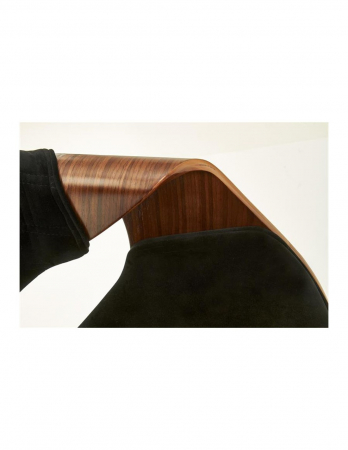 Scaun living modern K396 negru cu picioare din lemn de nuc [3]