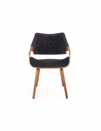 Scaun living modern K396 negru cu picioare din lemn de nuc [1]