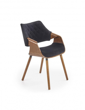Scaune living - Scaun living modern K396 negru cu picioare din lemn de nuc