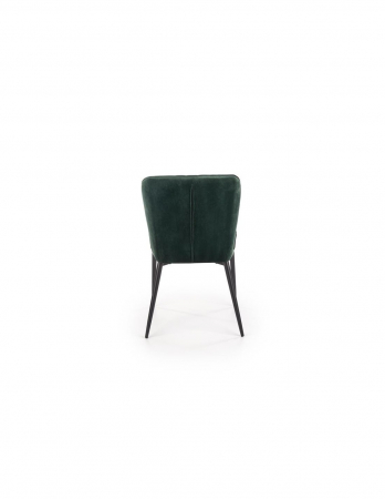 Scaun de living HM k399, verde, cu spătar matlasat și picioare metalice negre [2]