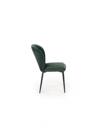 Scaun de living HM k399, verde, cu spătar matlasat și picioare metalice negre [5]