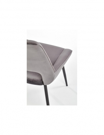 Scaun living HM K404 gri cu picioare metalice negre si spatar cu nervuri verticale [7]