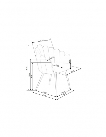Scaun de living gri HM k410 cu picioare negre și design modern [6]