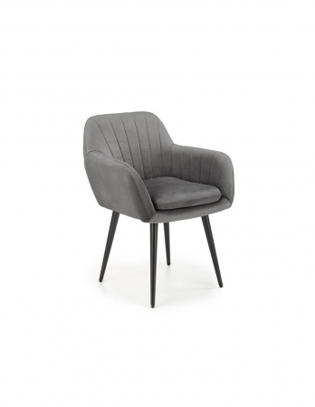 Scaune living - Scaun living HM K429 gri catifea cu picioare negre