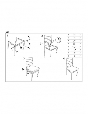 Scaun living HM K70 alb, piele ecologica, picioare metal cromat [1]