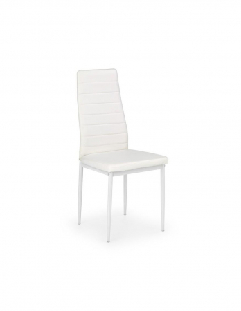Scaune living - Scaun living HM K70 alb, piele ecologica, picioare metal cromat