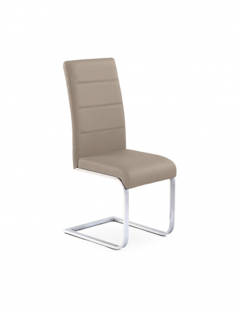 Scaune living - Scaun living K85 cappuccino piele ecologica metal cromat