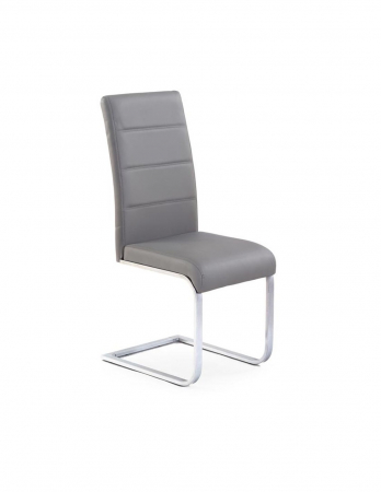 Scaune living - Scaun living HM K85 gri piele ecologica metal cromat