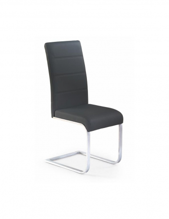 Scaune living - Scaun living HM K85 negru piele ecologica picioare metal cromat