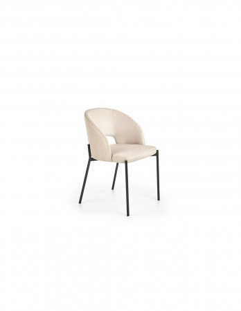 Scaune living - Scaun living HM living k373 bej cu structura metalica si sezut confortabil din stofa