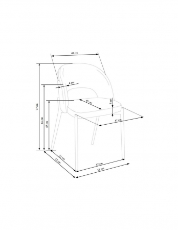 Scaun living HM living k373 bej cu structura metalica si sezut confortabil din stofa [7]