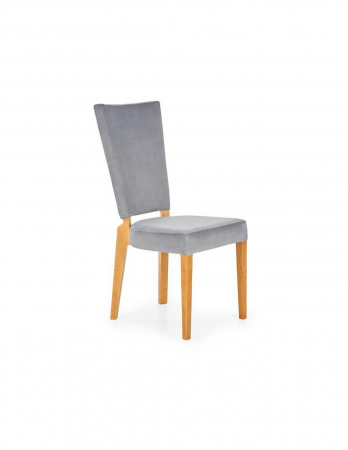 Scaune living - Scaun living HM Rois gri cu picioare din lemn de stejar