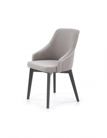 Scaune living - Scaun de living HM Toledo 2 gri deschis, tapițat cu picioare din lemn masiv