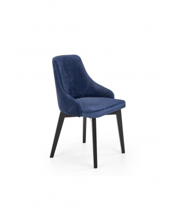 Scaune living - Scaun de living HM Toledo 3 bleumarin cu picioare din lemn masiv si spatar matlasat