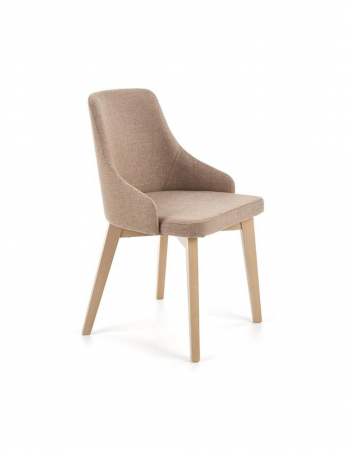 Scaune living - Scaun de living HM Toledo bej cu picioare din lemn sonoma