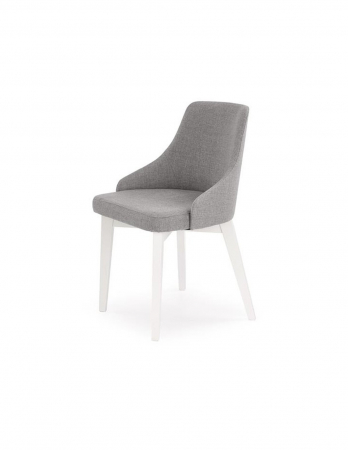 Scaune living - Scaun de living HM Toledo gri deschis cu picioare albe