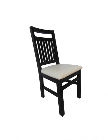 Scaune living - Scaun living Paul wenge din lemn masiv cu sezut din piele ecologica