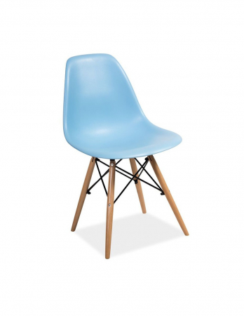 Scaune living - Scaun living SL Enzo bleu cu picioare din lemn de fag