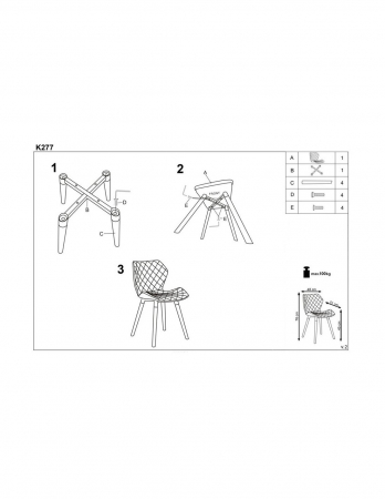 Scaun living tapitat HM K277 alb - gri [7]