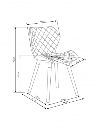 Scaun living tapitat HM K277 alb - gri [1]