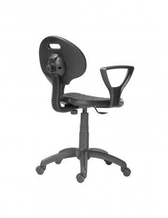Scaun profesional negru cu spatar ergonomic si brate [1]