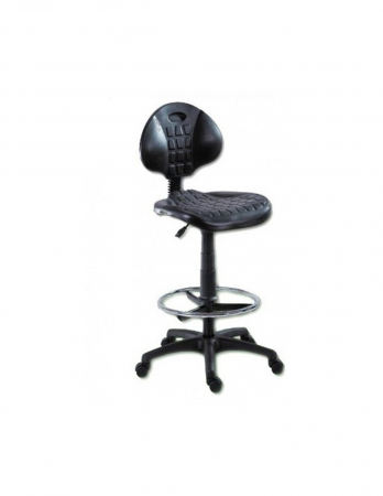 Scaune profesionale - Scaun profesional Ext negru cu spătar ergonomic și bază pe roți
