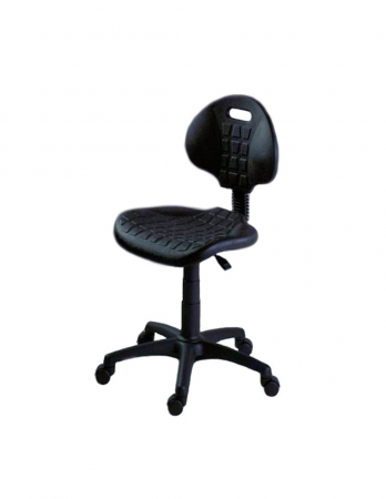 Scaun profesional Nor negru fara brate, cu spatar si sezut ergonomic din poliuretan si baza cu rotile [1]