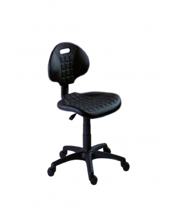 Scaune profesionale - Scaun profesional Nor negru fara brate, cu spatar si sezut ergonomic din poliuretan si baza cu rotile