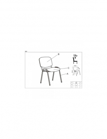 Scaun vizitator HM Iso crom bej cu picioare cromate [2]