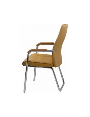 Scaun vizitator HRC 614 maro cu picioare cromate [3]