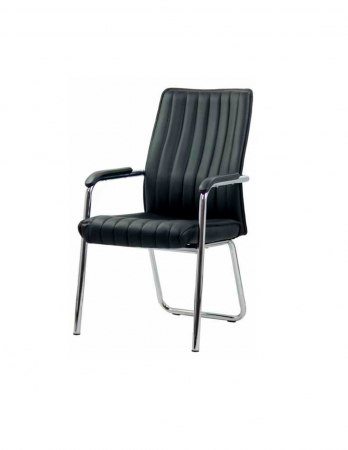 Scaun vizitator HRC 614 maro cu picioare cromate [5]