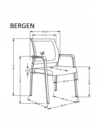 Scaun vizitator mesh HM Bergen [6]