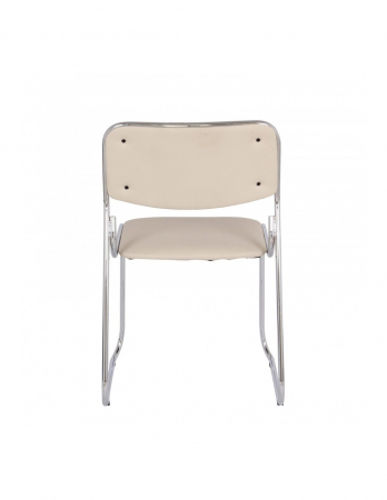 Scaun vizitator Emil cu cadru cromat si tapiterie piele ecologica crem [1]