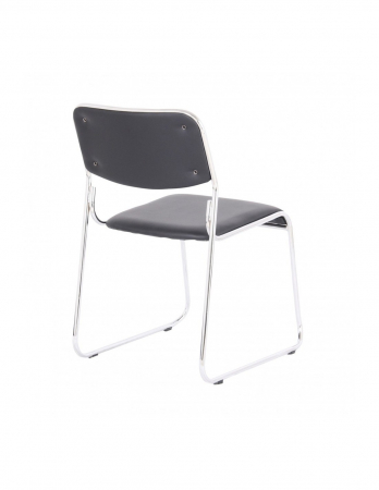 Scaun vizitator Emil cu cadru cromat si tapiterie piele ecologica crem [10]