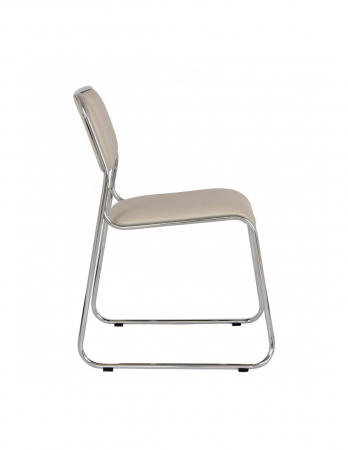 Scaun vizitator Emil cu cadru cromat si tapiterie piele ecologica crem [2]