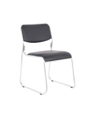 Scaun vizitator Emil cu cadru cromat si tapiterie piele ecologica crem [9]