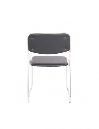 Scaun vizitator Emil cu cadru cromat si tapiterie piele ecologica crem [12]