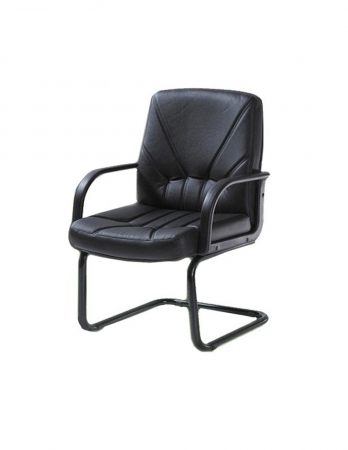 Scaun vizitator din piele naturala, model 5550 S, negru, cu baza pe sanie [1]