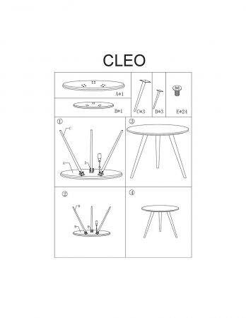 Set 2 mese de cafea rotunde albe SL Cleo cu picioare din lemn [1]