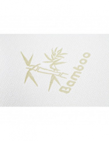 Set 2 perne albe din bambus cu logo și fulgi de memory foam [3]