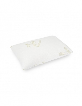 Set 2 perne albe din bambus cu logo și fulgi de memory foam [2]
